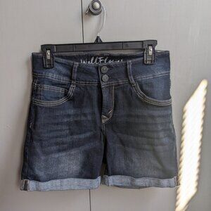 Wallflower Dark Wash Junior Denim Shorts